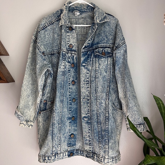 Vintage Union Bay Long Acid Wash Denim Jacket - Picture 1 of 5